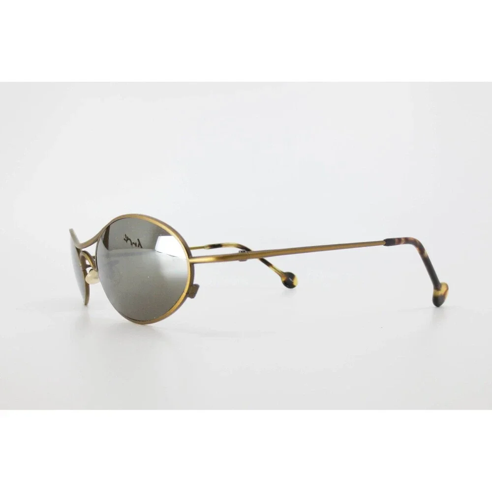 L.A. Eyeworks 455 Bronze Metal Oval Sunglasses Vintage Italy 35151